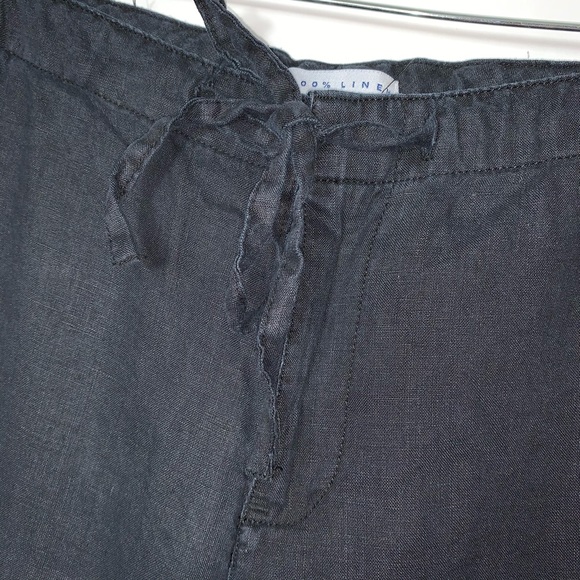 Old Navy 100% Linen Black Pants Flare Size 8 - Picture 2 of 4